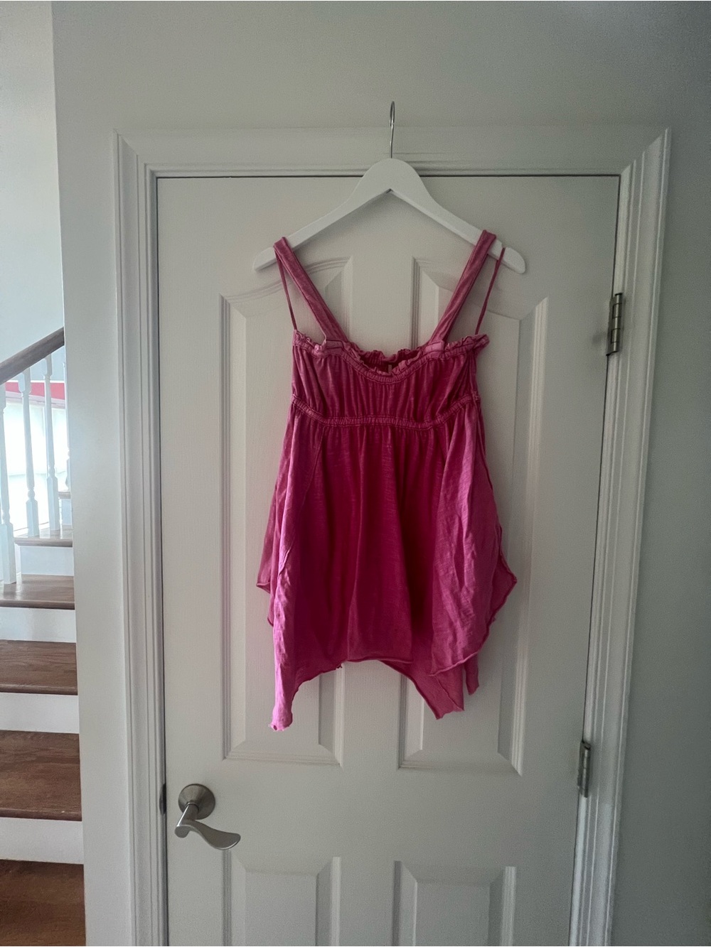 Free People Hot Pink Flowing Ruffle Cami